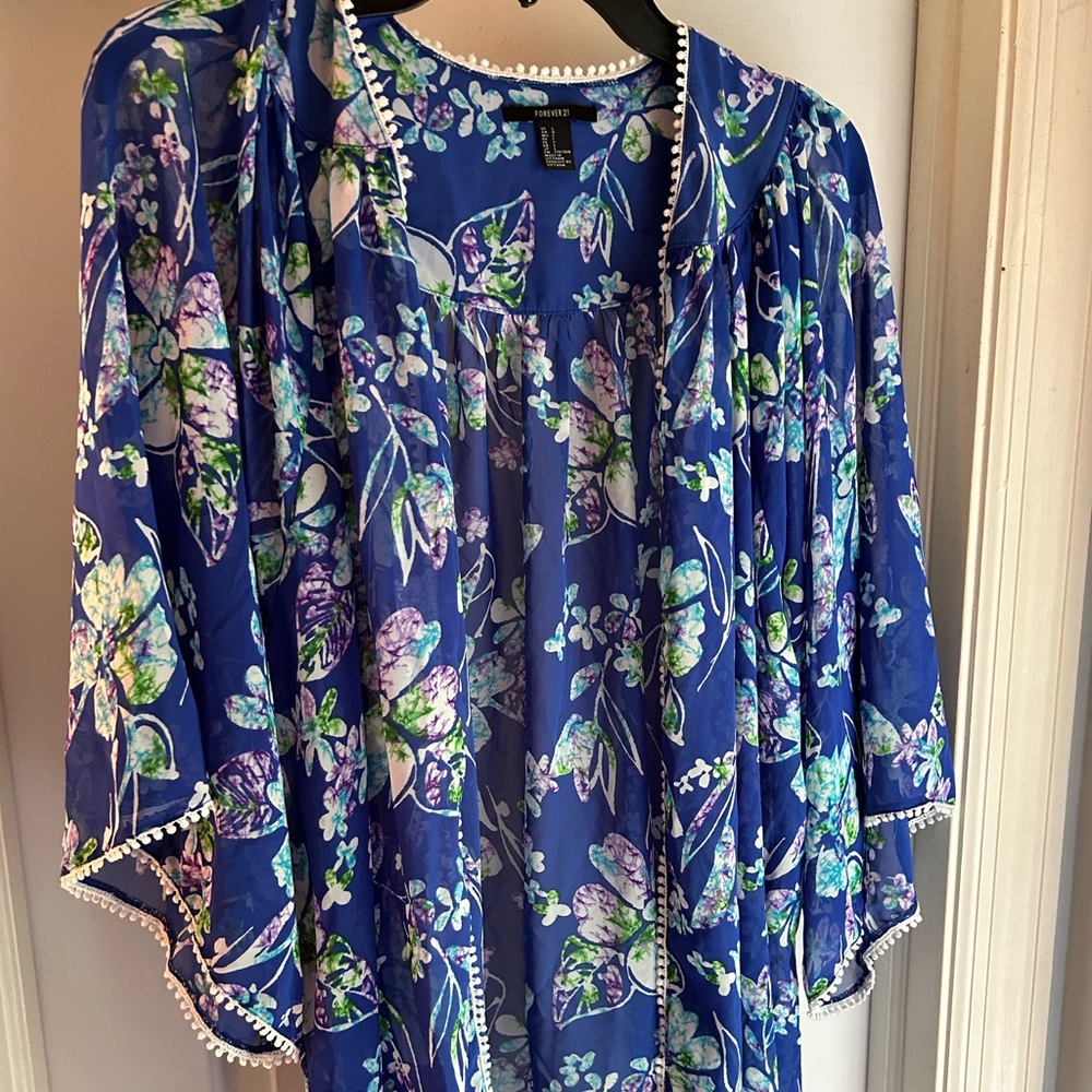 Forever 21 swim cover up kimono robe